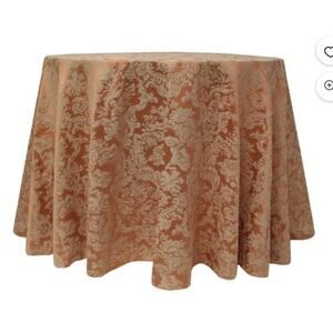 Ultimate Textile Miranda 90-Inch Round Damask Tablecloth Sienna Burnt Orange